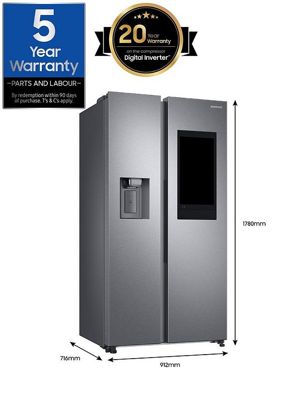 Samsung Family Hub RS6HA8891SL/EU American Style Fridge Freezer with SpaceMax™ Technology - E Rated - Aluminium - Image 7
